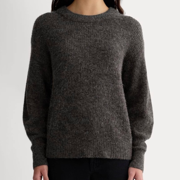 Everlane THE COCOON CREW IN ALPACA Dark Charcoal XXS - Picture 3 of 10